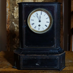 Vintage Black Wood Table Clock