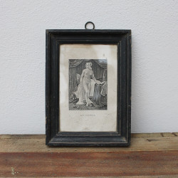 Vintage Print with Wooden...