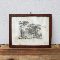 Landscape Print with Wooden...
