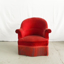 Red Velvet Chauffeuse Chair...